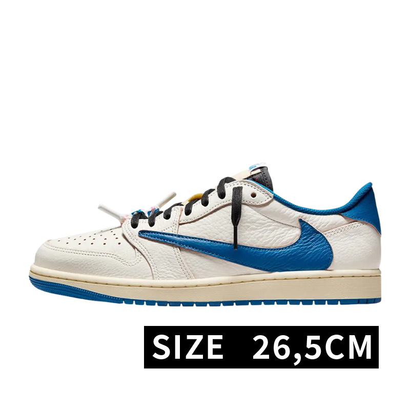 Travis Scott × fragment design × Nike Air Jordan 1 Low OG "Sail/Military Blue"